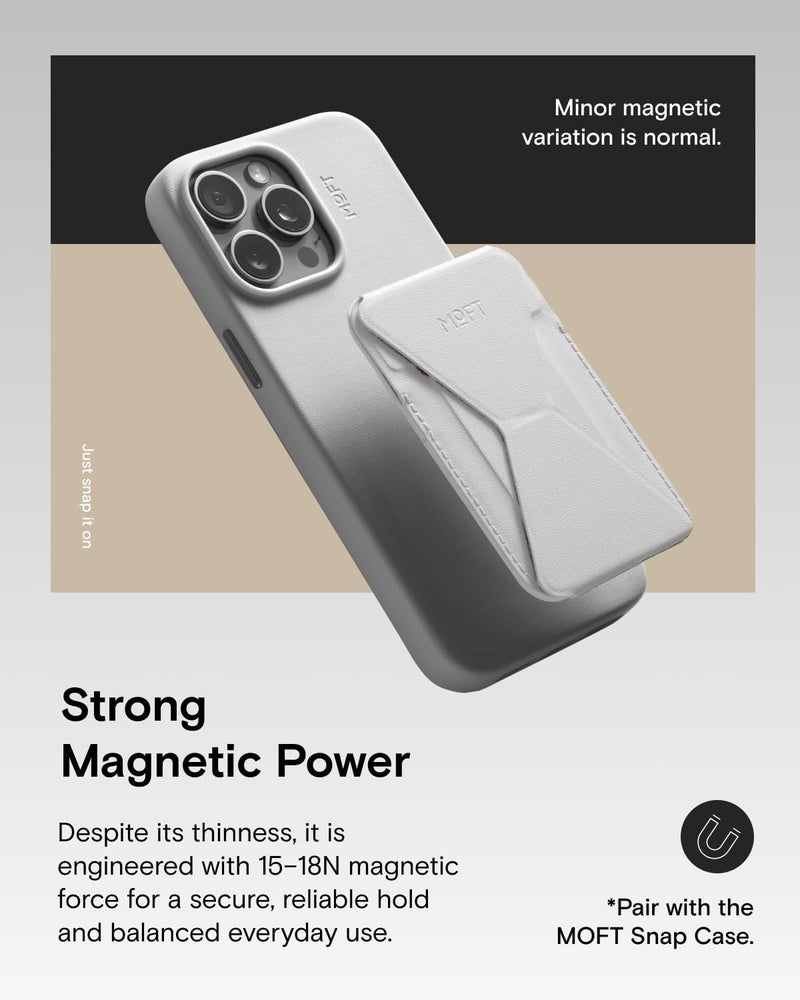 MOFT Magnetic Wallet Stand Compatible with iPhone 17/16/15/14/13/12 Series, Angle Adjustment & Magsafe Compatible MOVAS Phone Stand,Misty Cove - Image 4