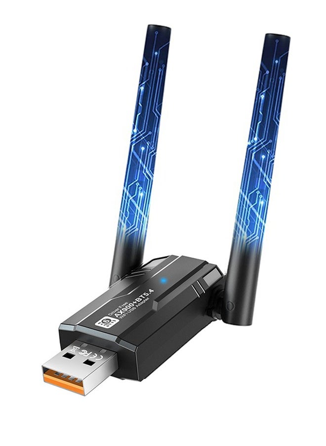 X-level Bluetooth 5.4 Wireless USB WiFi Adapter,Driver Free AX900Mbps WiFi 6 USB 2.0 Adapter,5.8GHz/2.4GHz 5dBi Dual Band for PC/Desktop/Tablet/Laptop,Support Windows 11/10/8.1/8/7/XP/Vista  - Image 1