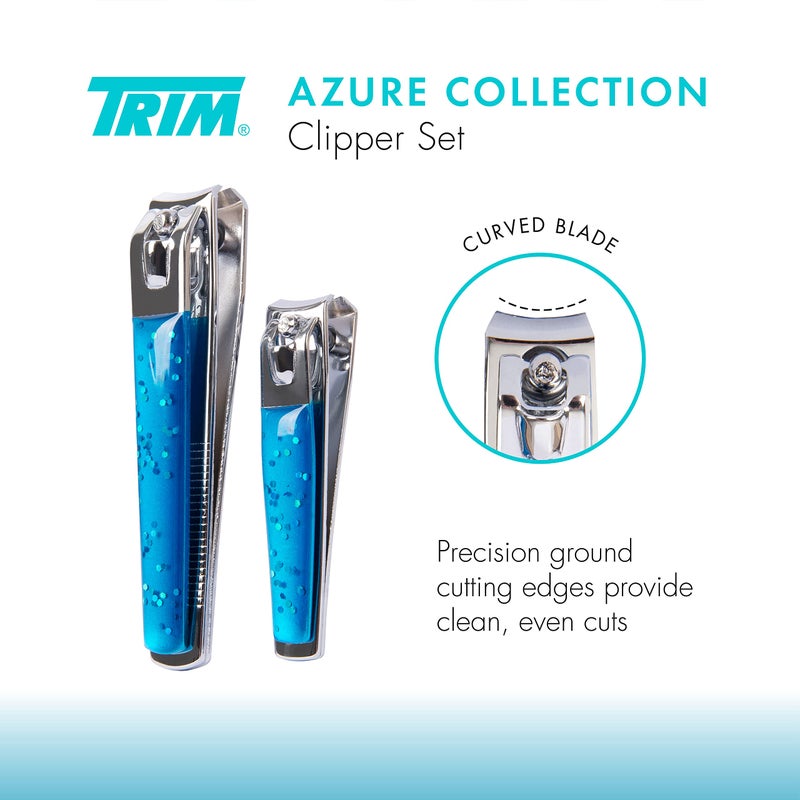 TRIM Azure Collection Clipper Set â€“ Precision-Ground Cutting Edges for Clean, Even Cuts â€“ Convenient and Easy to Use â€“ Perfect for at-Home Manicures and Pedicures â€“ Carbon Steel - Image 2