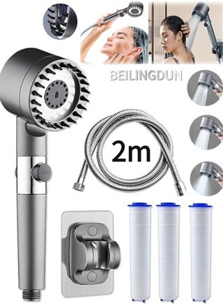 Filtered Shower Head with Handheld (3 Modes), High Pressure Showerhead Set with 3 Filters、2m  Hose、1 Adjustable Bracket,Remove Chlorine and Impurities, Massages Scalp to Anti Hairfall and Dry Skin，Detachable Showerhead Filter Head with ON/OFF Switch - pzsku/ZD3FE1F3339334DFA828AZ/45/_/1735989468/8638bb36-9530-4290-b814-78fda78eb1fe