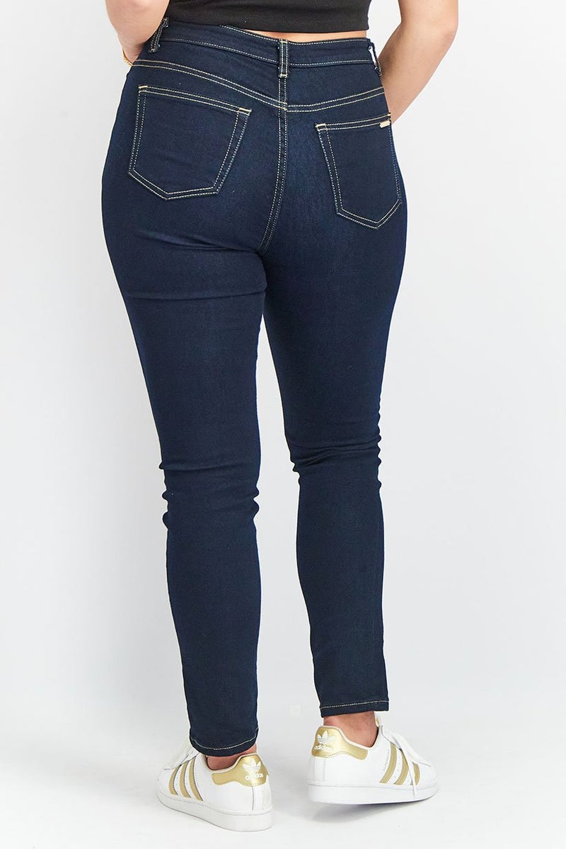 Michael Kors Women Regular Fit Solid Stretchable Jeans, Navy Blue  - Image 4