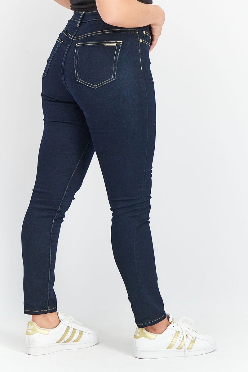 Michael Kors Women Regular Fit Solid Stretchable Jeans, Navy Blue  - Image 2