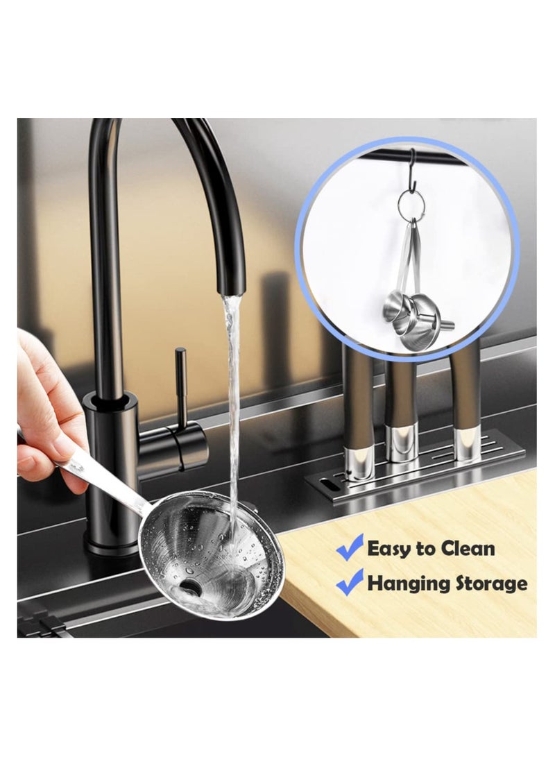 Generic Small Funnels for Filling Bottles 3 Pcs Stainless Steel Kitchen Funnel Set with Long Handle Food Grade Mini Metal Funnel for Transferring Oil Liquid Easy Cleaning with a Brush - Image 4