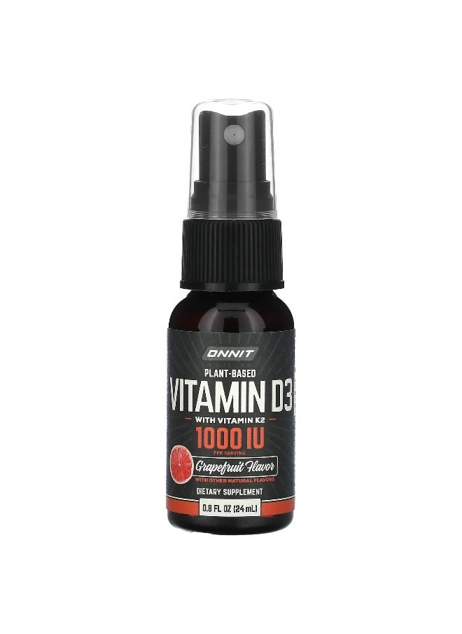 Onnit - Onnit, Plant Based Vitamin D3 with Vitamin K2, Grapefruit, 25 mcg (1,000 IU), 0.8 fl oz (24 ml) - Image 1