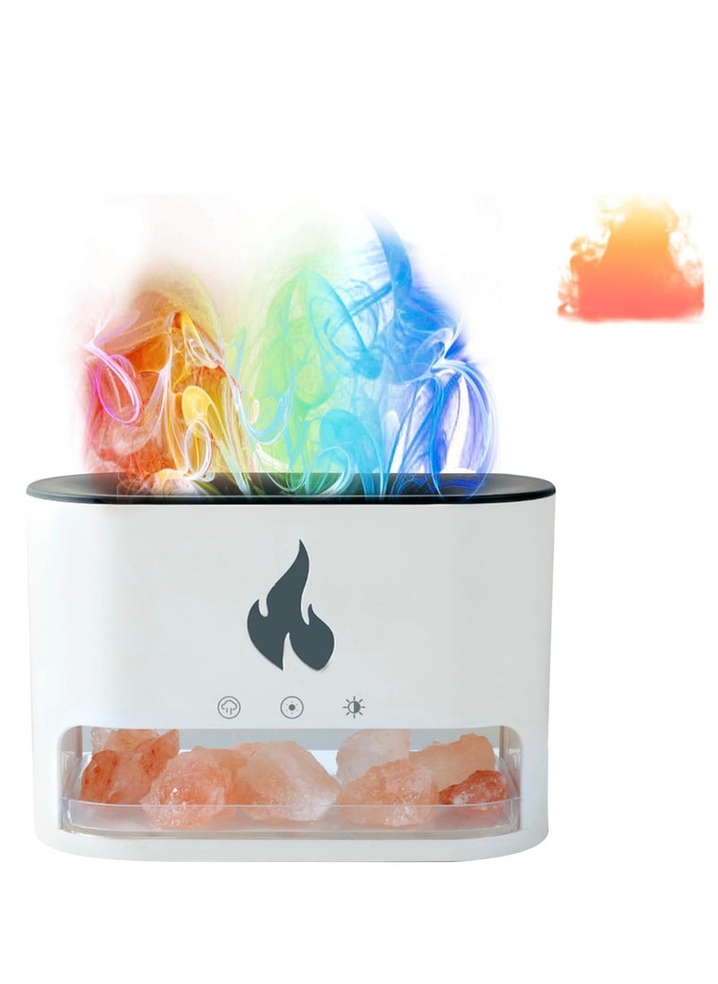 Denx Aroma Diffuser With Flame Effect 7 Light Colours 250 Ml Humidifier Essential Oil Diffuser 3 Timer Modes For Home Office (White) (Dx2510) - Image 1