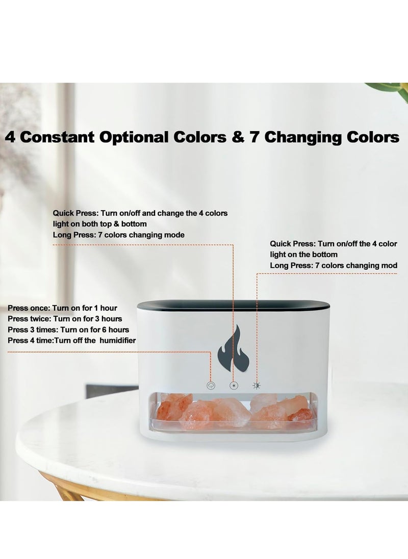 Denx Aroma Diffuser With Flame Effect 7 Light Colours 250 Ml Humidifier Essential Oil Diffuser 3 Timer Modes For Home Office (White) (Dx2510) - Image 4