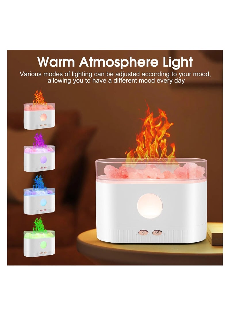 Flame Essential Oil Diffuser, Colour Night Lights Aromatherapy Diffuser, Silent Aromatherapy Mini humidifier, Cool Mist Diffuser with Waterless Auto Shut-Off Protection for Home, Office, 200mL