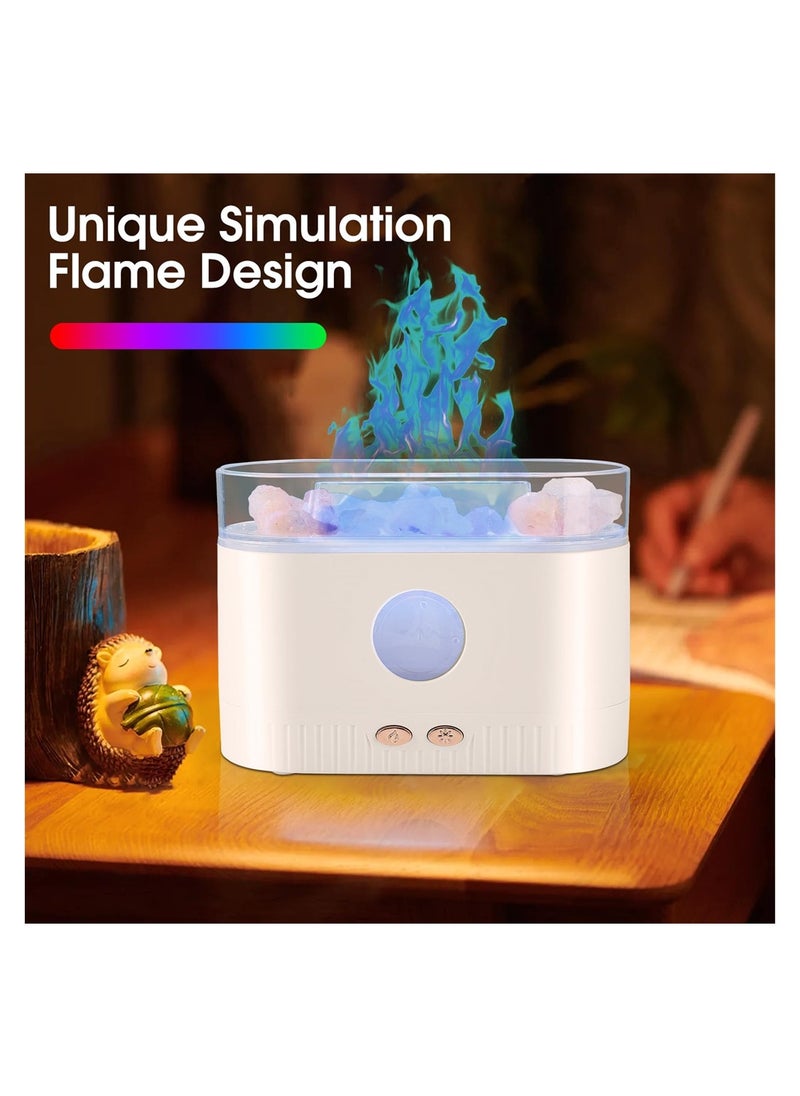 Flame Essential Oil Diffuser, Colour Night Lights Aromatherapy Diffuser, Silent Aromatherapy Mini humidifier, Cool Mist Diffuser with Waterless Auto Shut-Off Protection for Home, Office, 200mL