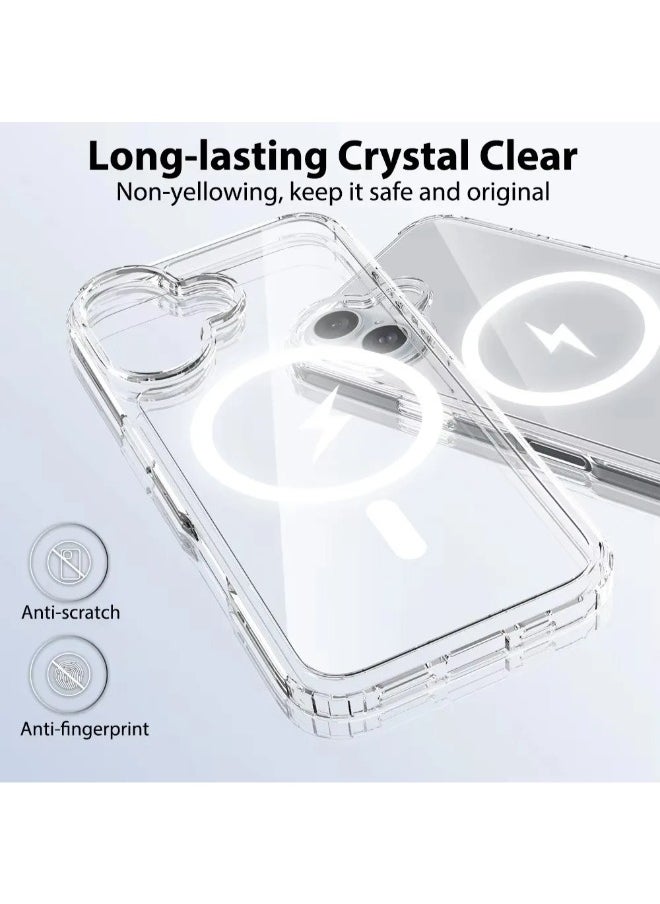 Generic - iPhone 16 Magnetic Case, Compatible with MagSafe Wireless Charging, Anti-Scratch Bumper Cover (Clear), TPU - PC - Image 1