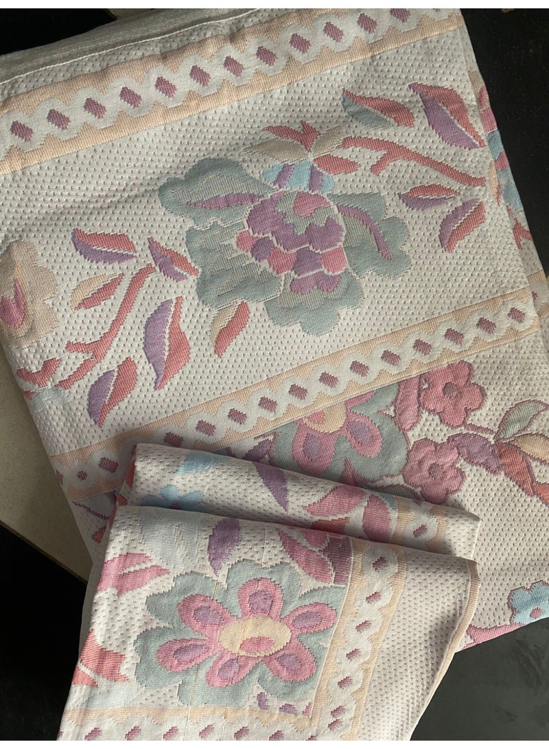 Large cotton coverlet - for two people - size 220*240 cm + 2 pillowcases of the same color, size 55*75 cm