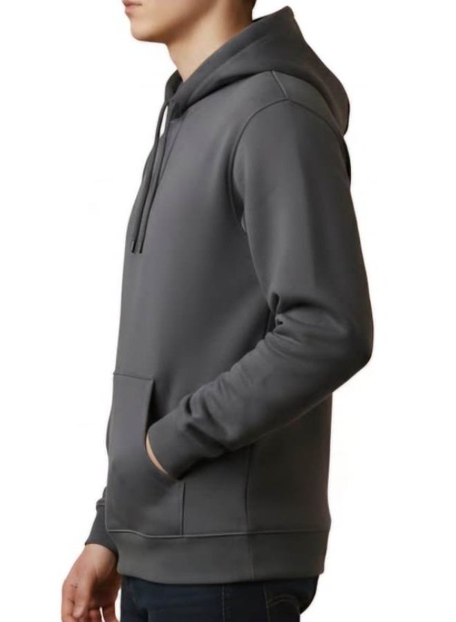 Oversize Hoodie Plain Charcoal - Image 2
