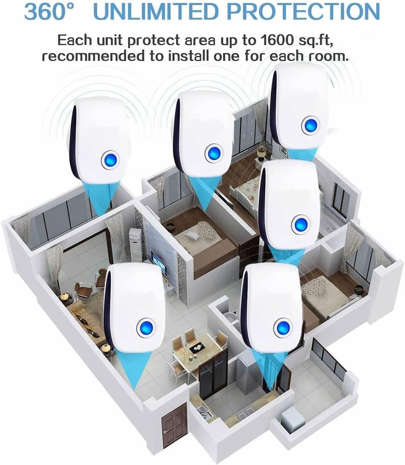 Ariie Ultrasonic Pest Repellent Indoor, Pest Control for Rodents, Mosquitoes, Ants, Cockroaches, Rat, Mice, Fleas, Beetles and Other Insects, Non-Toxic, Safe for Humans, Home, Office, Hotel (6 Packs) - Image 5
