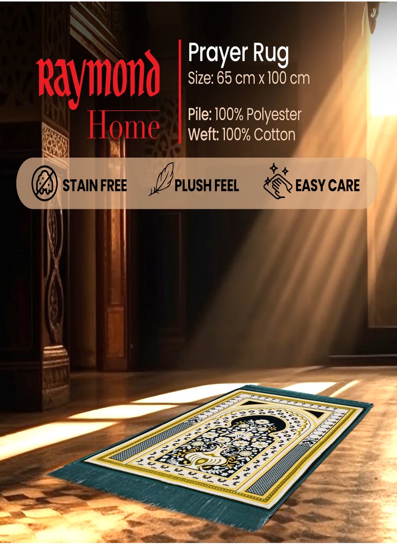 Raymond Raymond Home Prayer Mat Traditional Elegant prayer Rugs Janamaz Islamic Yarn Dyed Namaz Mat 650 GSM 4 MM Pile - (65 * 100 CM)  - Image 4