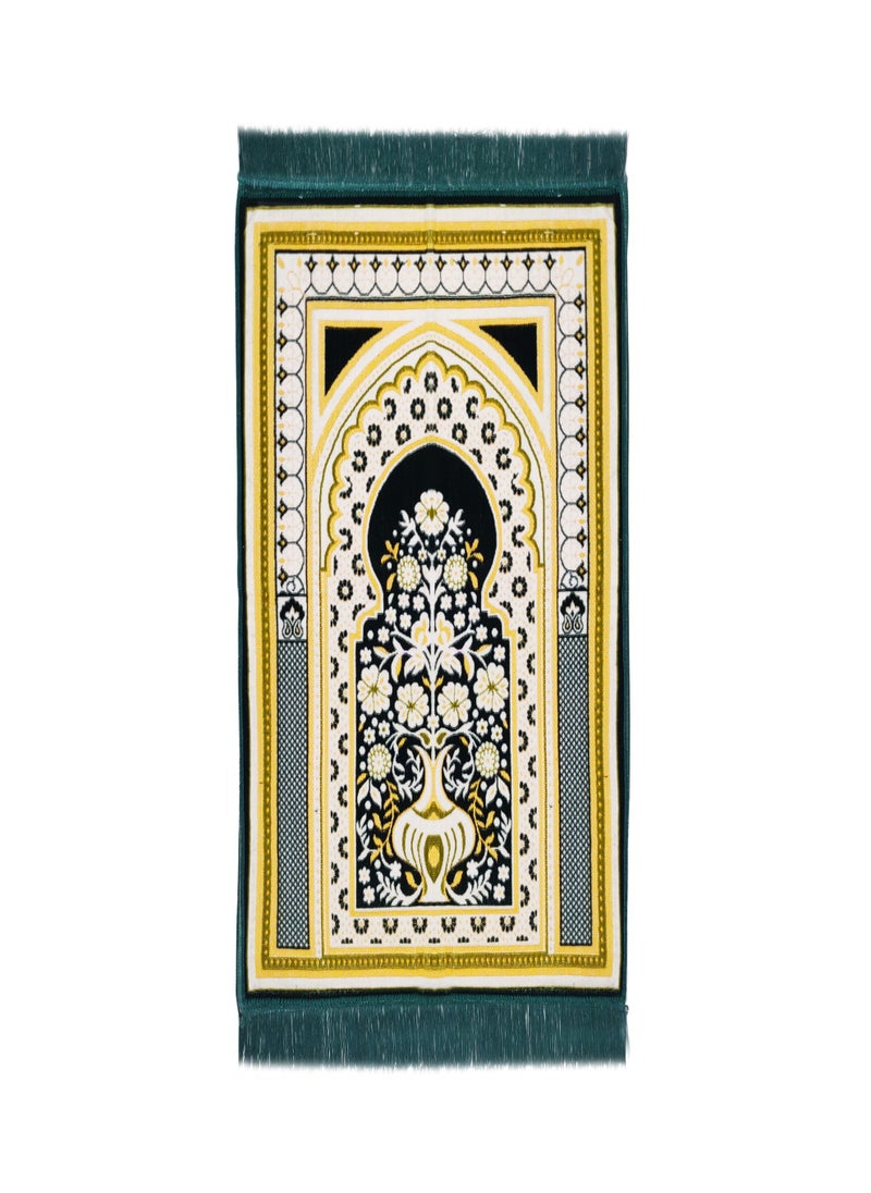 Raymond Raymond Home Prayer Mat Traditional Elegant prayer Rugs Janamaz Islamic Yarn Dyed Namaz Mat 650 GSM 4 MM Pile - (65 * 100 CM)  - Image 1