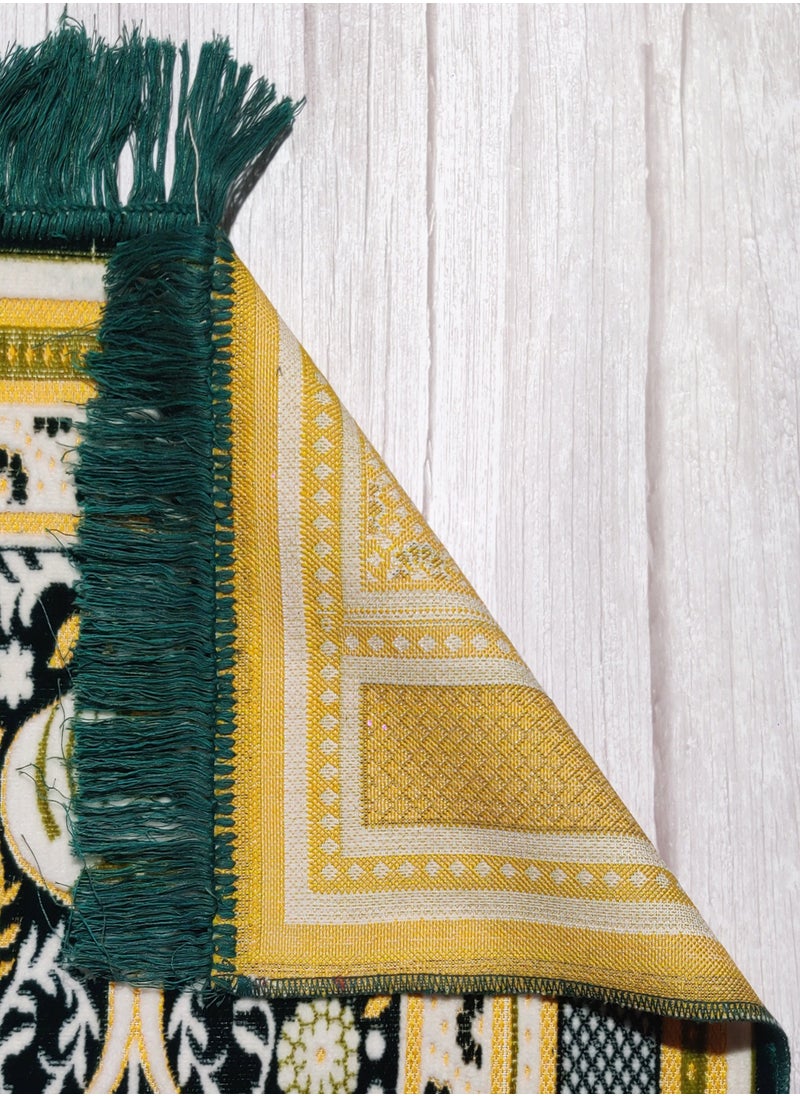 Raymond Raymond Home Prayer Mat Traditional Elegant prayer Rugs Janamaz Islamic Yarn Dyed Namaz Mat 650 GSM 4 MM Pile - (65 * 100 CM)  - Image 3