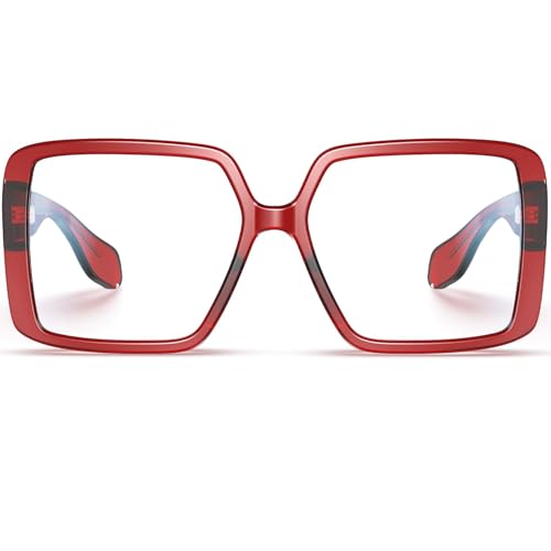 VISOONE Oversized TR90 Blue Light Blocking Glasses Fashion Accessories Non Prescription for Women Harvard - Image 1
