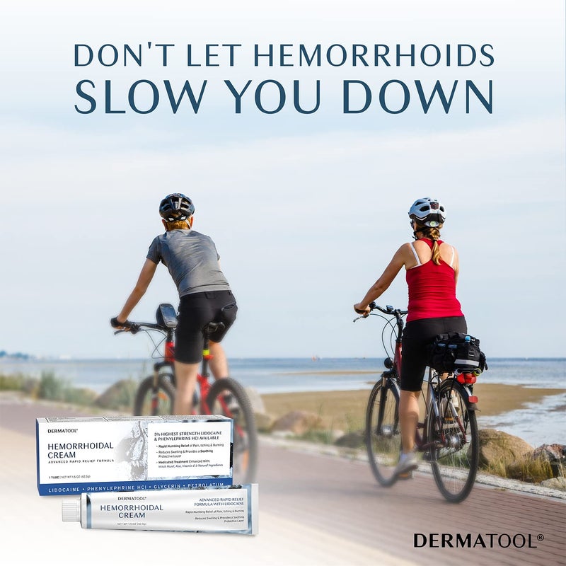 DERMATOOL علاج البواسير - كريم متقدم للبواسير 5% ليدوكائين وفينيل إفرين - علاج انكماش البواسير - تخفيف سريع من الألم والتورم والنزيف والحكة والحرقة - الشقوق والبواسير - Image 5