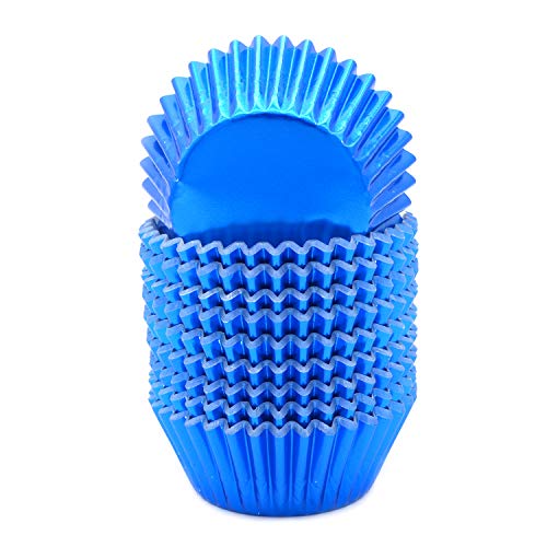 Mombake Standard Blue Foil Cupcake Liners Muffin Baking Cups for Party and More, 200-Count - Image 2