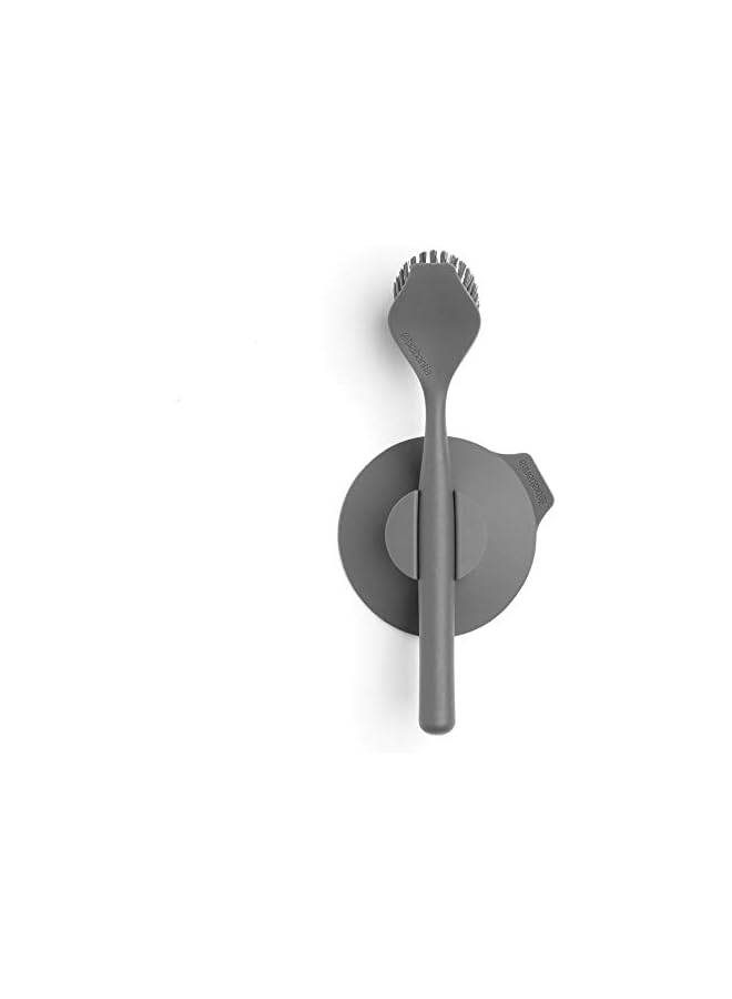 promass 117589 Dish Brush with Suction Cup Holder, Dark Grey, 11 x 23.5 x 6 cm - Image 3