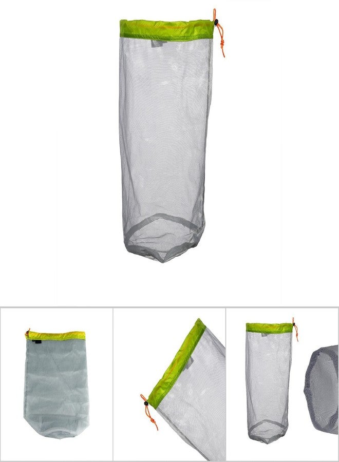 VGEBY1 Camping Mesh Storage Bag, Ultralight Nylon Drawstring Mesh Sack Stuff Storage Bag for Outdoor Travel Hiking (L-Green) - Image 3