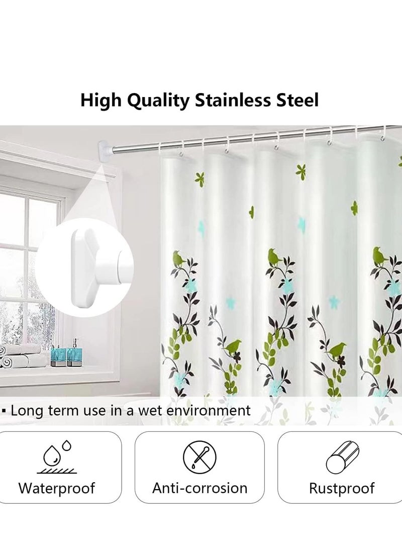KASTWAVE - Extendable Clothes Rail, 50-80cm Stainless Steel Extendable Clothes Rail Pole - Hanging Rails for Clothes, Wardrobe, Shower, Kitchen, Windows Adjustable Shower Curtain Pole, 22mm Diameter - Image 1