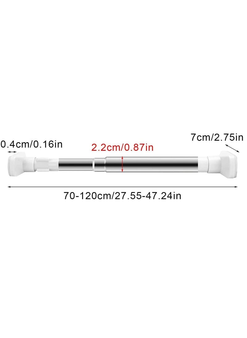 KASTWAVE - Extendable Clothes Rail, 50-80cm Stainless Steel Extendable Clothes Rail Pole - Hanging Rails for Clothes, Wardrobe, Shower, Kitchen, Windows Adjustable Shower Curtain Pole, 22mm Diameter - Image 1