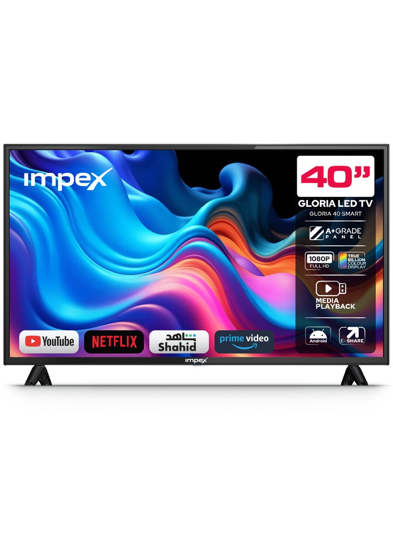 إمبكس تلفزيون غلوريا 40 بوصة ذكي عالي الدقة LED، GLORIA 40 SMART أسود GLORIA 40 SMART أسود - Image 2