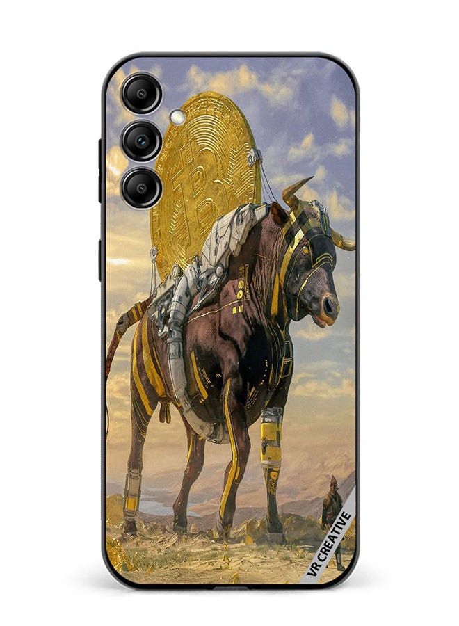 VR CREATIVE Protective Case Cover For Samsung Galaxy M14 Bitcoin Horse Design Multicolour - Image 1