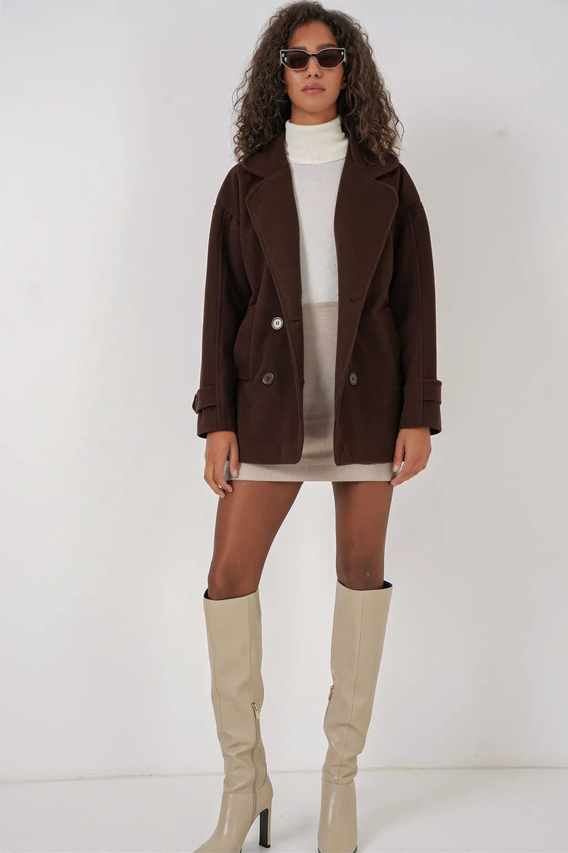 BIG DART BDART Relaxed Fit Shawl Collar Buttoned Coat - Image 2
