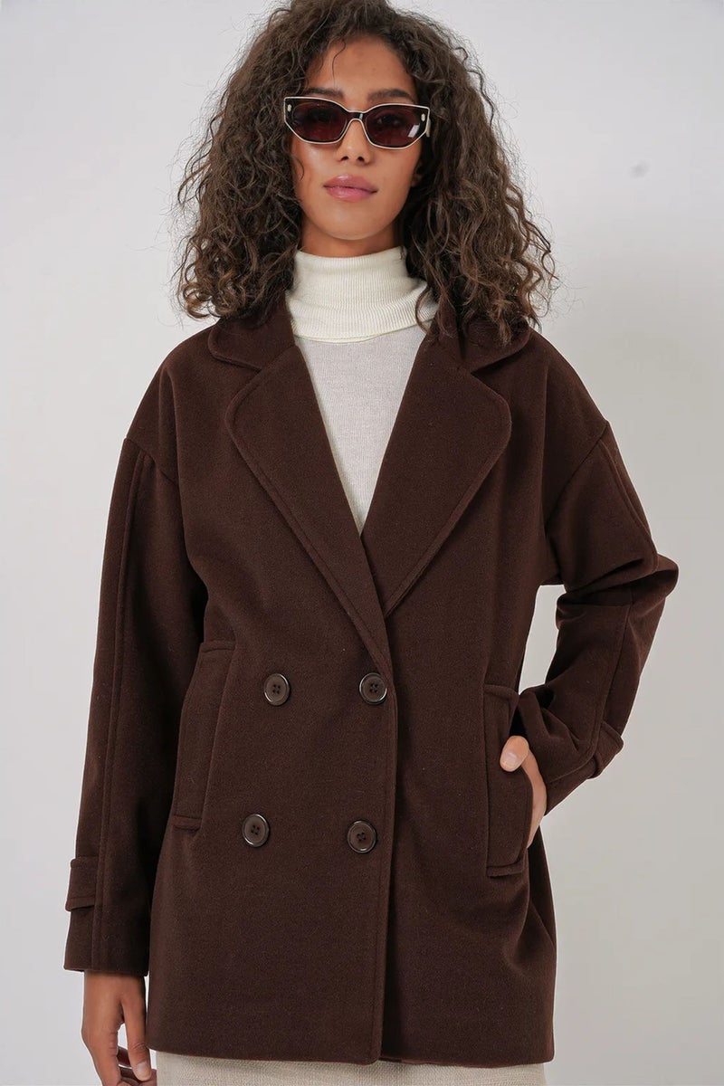 BIG DART BDART Relaxed Fit Shawl Collar Buttoned Coat - Image 3
