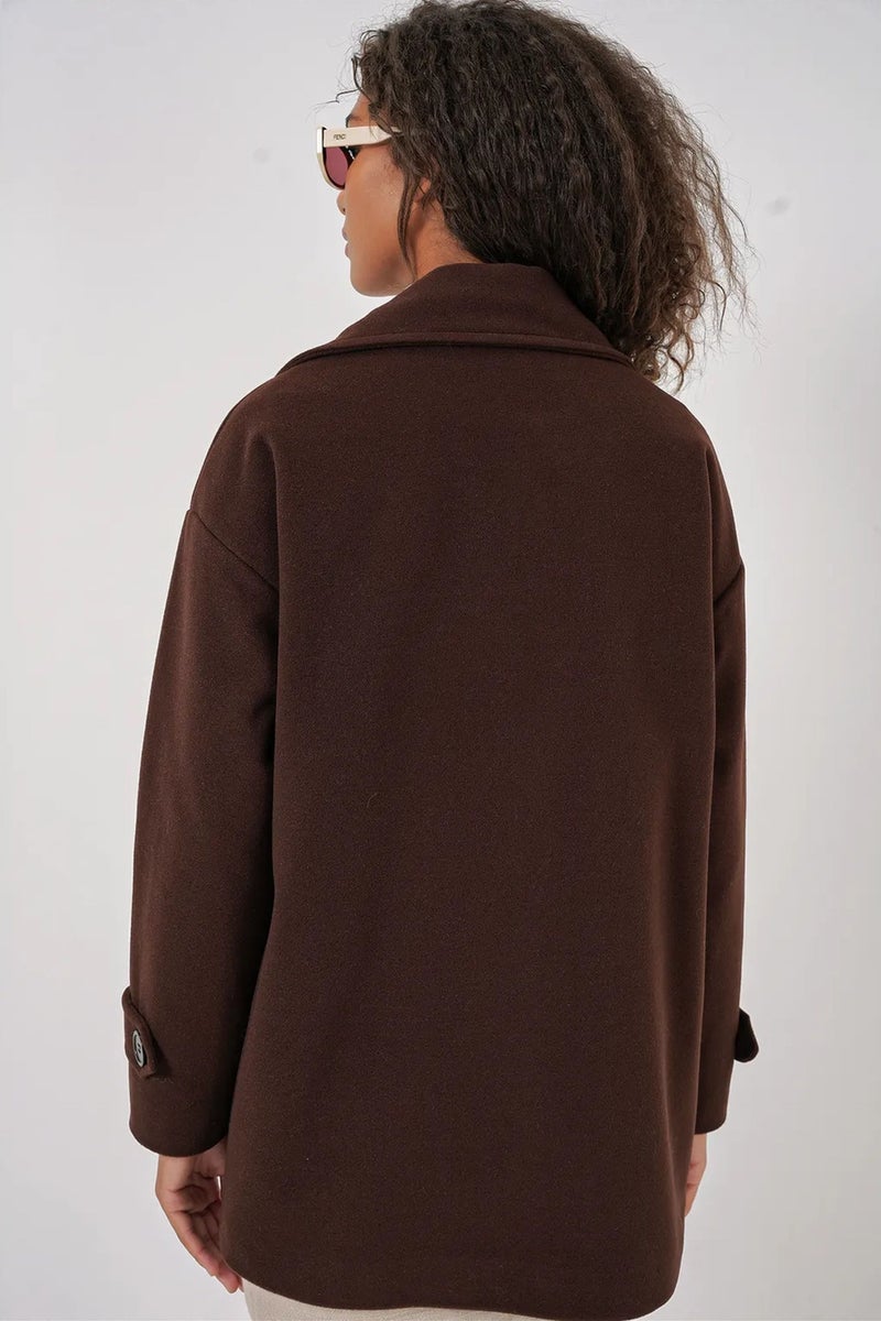 BIG DART BDART Relaxed Fit Shawl Collar Buttoned Coat - Image 4