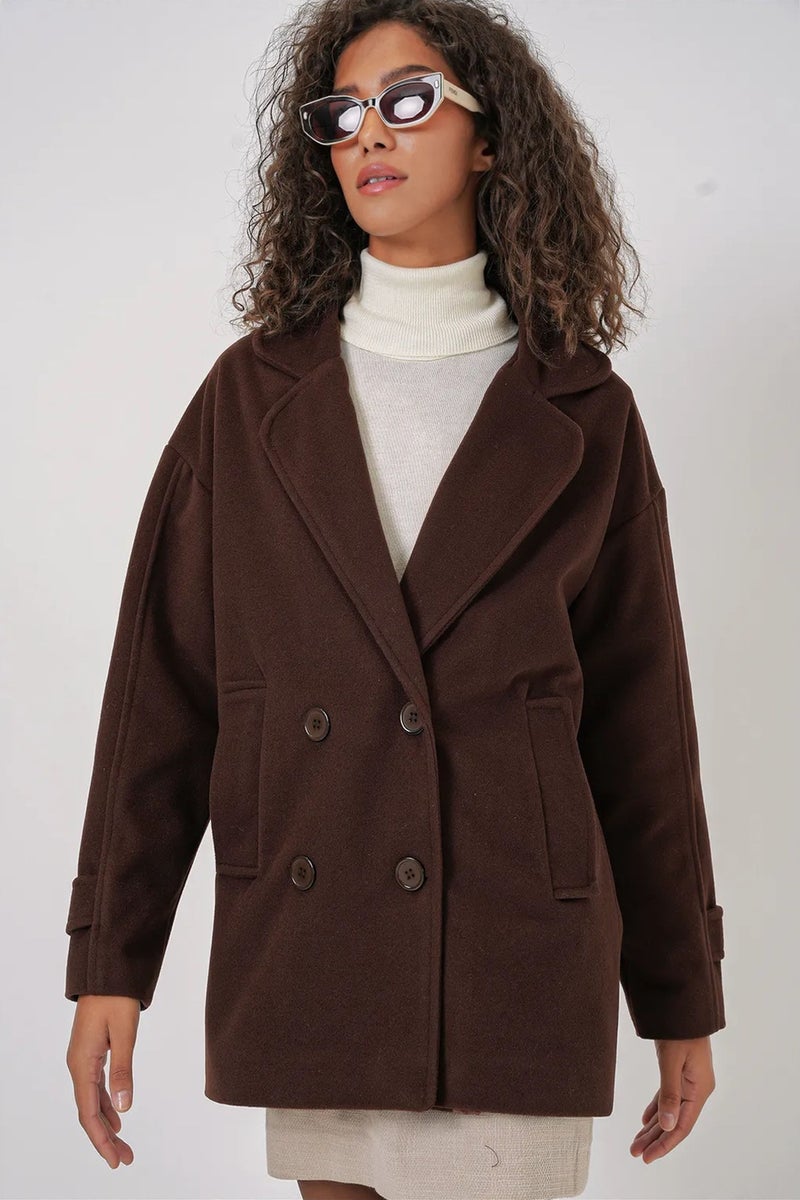 BIG DART BDART Relaxed Fit Shawl Collar Buttoned Coat - Image 1