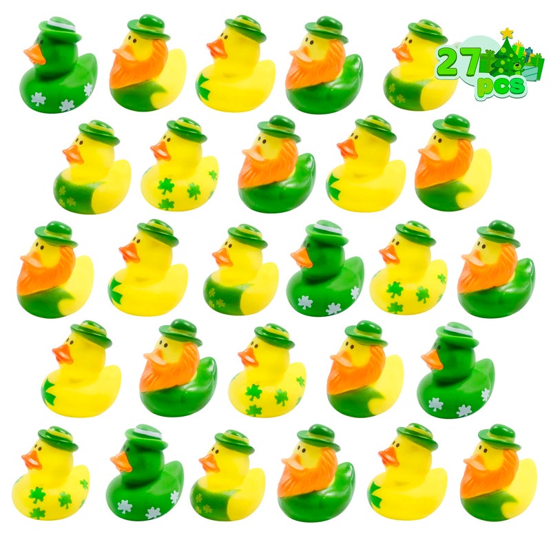 Holydeck 27 PCS St. Patrick's Day Rubber Ducks Baby Showers Accessories Mini 2.16" Duckies Bath Toys for Kids Girls Boys St. Patrick's Day Party Favors Gift Exchange (St. Patrick's) - Image 1