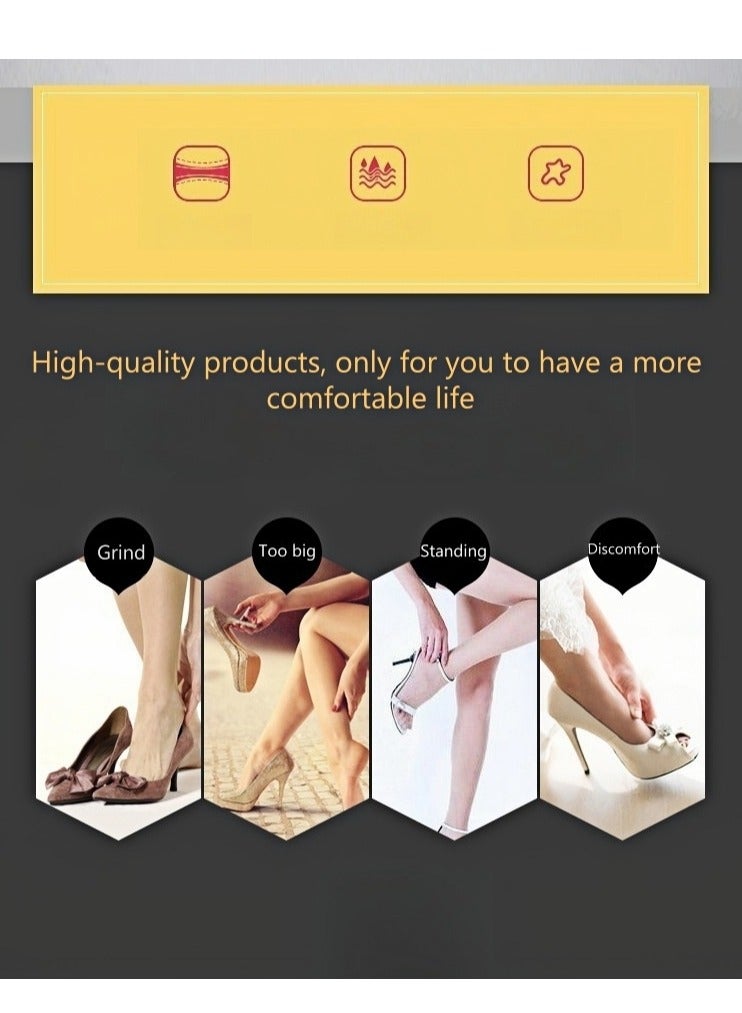 ARUWA 6 Pairs Heel Cushion Pad Shoe Grips Liner Insert for Shoes, Inserts Liners Non-Loose Shoes,Anti Wear and Foot Protection PU Leather Sponge with High Heels Preventing Slipping and Rubbing(3 pair black,3 pair apricot) - Image 5