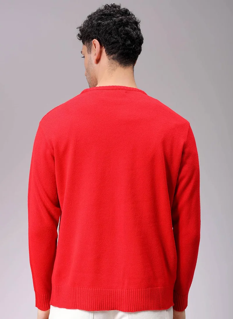 The Indian Garage Co Men Relaxed Fit Solid High Neck Sweater