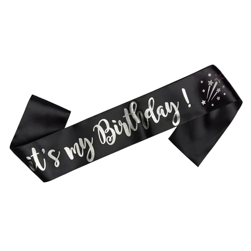 OMISS It's My Birthday - Black and Silver Sash - Be the most Beautiful for your Birthday (Black and Silver) - Image 1