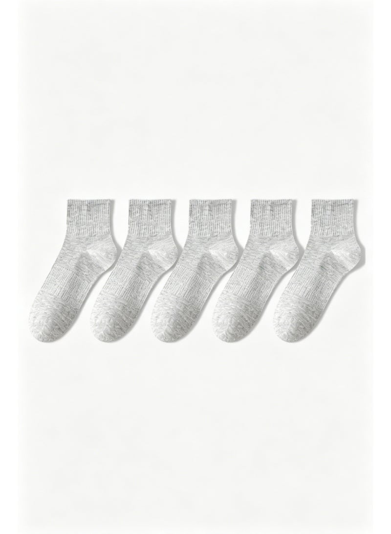 Aido 8-Pair Women's 100% Cotton Socks, Antibacterial and Odor-Resistant Mid-Calf Socks, Seamless Toe, High Elasticity, Soft and Breathable Casual Socks - Image 3