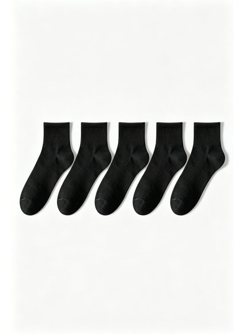 Aido 8-Pair Women's 100% Cotton Socks, Antibacterial and Odor-Resistant Mid-Calf Socks, Seamless Toe, High Elasticity, Soft and Breathable Casual Socks - Image 4
