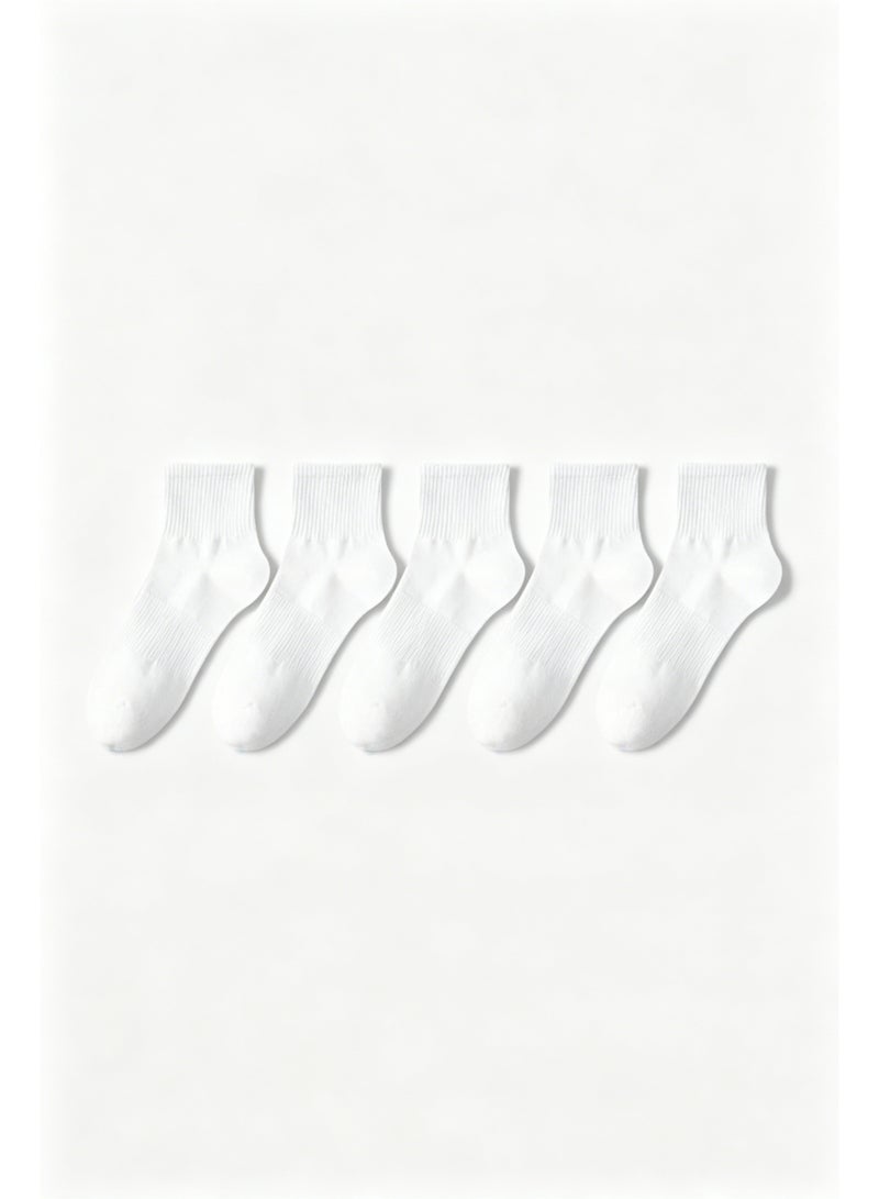 Aido 8-Pair Women's 100% Cotton Socks, Antibacterial and Odor-Resistant Mid-Calf Socks, Seamless Toe, High Elasticity, Soft and Breathable Casual Socks - Image 2