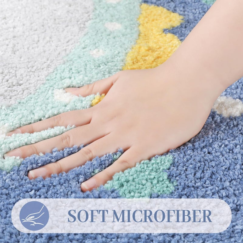Tyrafry Cute Toilet Rug U Shaped  Microfiber Bathroom Toilet Rugs Non Slip Bath Mat Toliet Rug Machine Washable Absorbent Bathroom Rugs 20 x 22 Inches  Rocket - Image 2