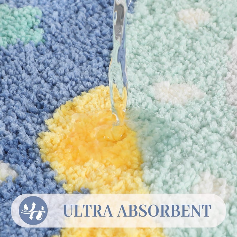 Tyrafry Cute Toilet Rug U Shaped  Microfiber Bathroom Toilet Rugs Non Slip Bath Mat Toliet Rug Machine Washable Absorbent Bathroom Rugs 20 x 22 Inches  Rocket - Image 3