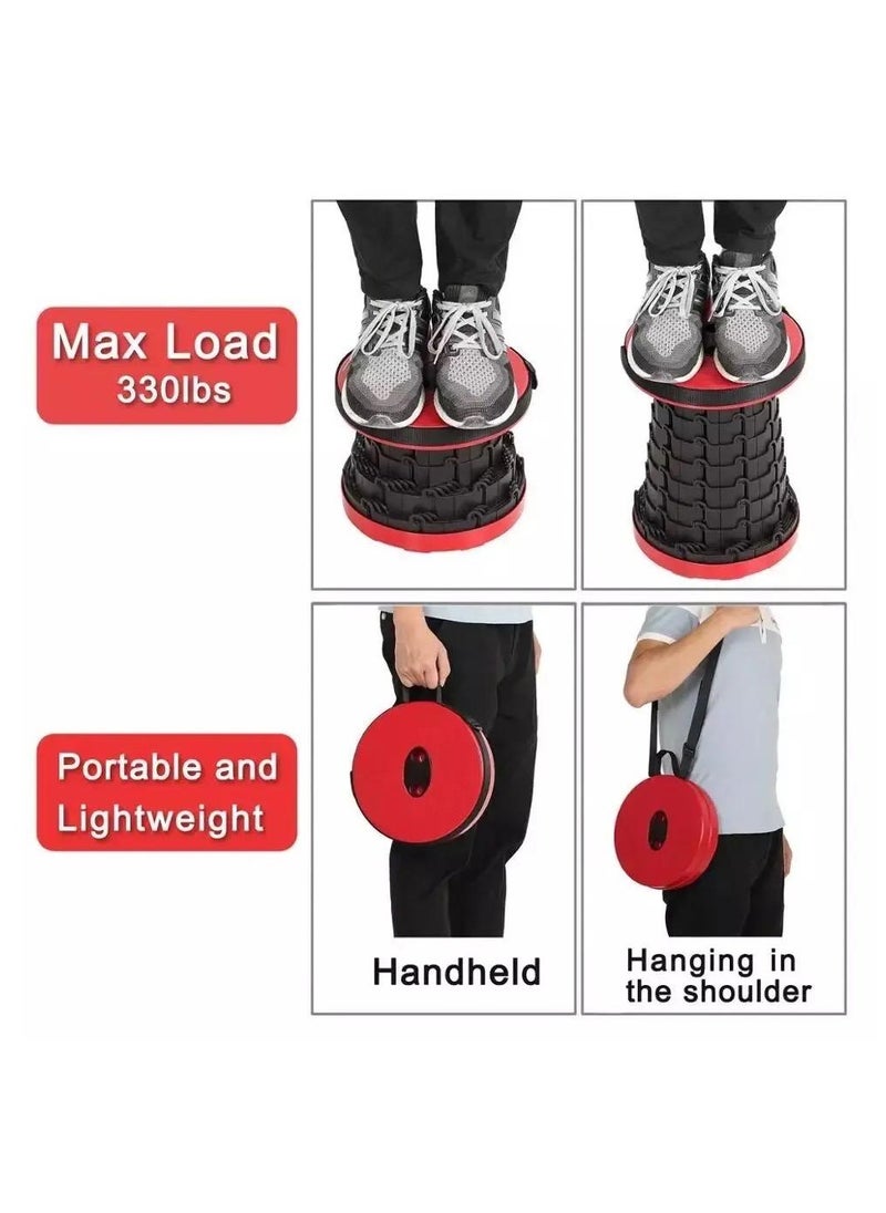 VIO Portable Compact Retractable Folding Camping Telescopic Stool Durable Collapsible Upgraded Height Adjustable for Outdoor Fishing Hiking Gardening Travel Picnic Barbecue BBQ Load Capacity 400 LBS  - Image 3