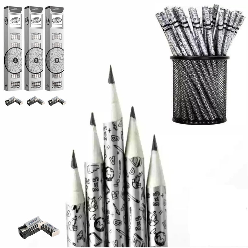 KICKZU Paper Pencils #2B Plantable seed Extra Dark Black | Printed Pencil for Kids School Office Artist | Eco-Friendly Paper Pencils with Plantable Seed | Writing, Sketching, Drawing - Image 1