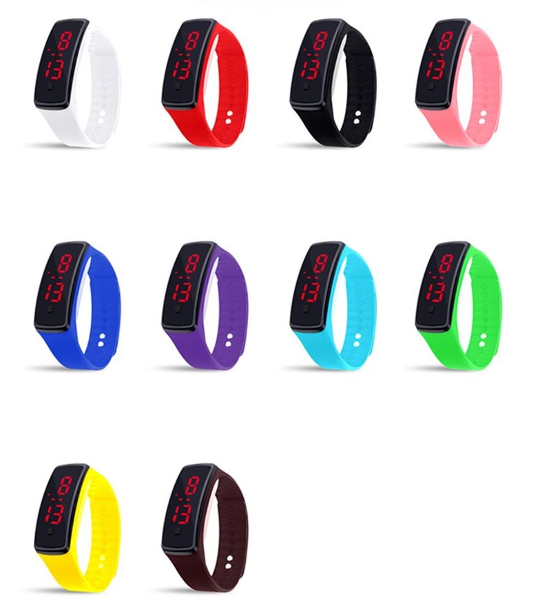CdyBox ساعة رياضية رقمية لمسية من سيليكون LED للجنسين CdyBox - عبوة 10 قطع - Image 1