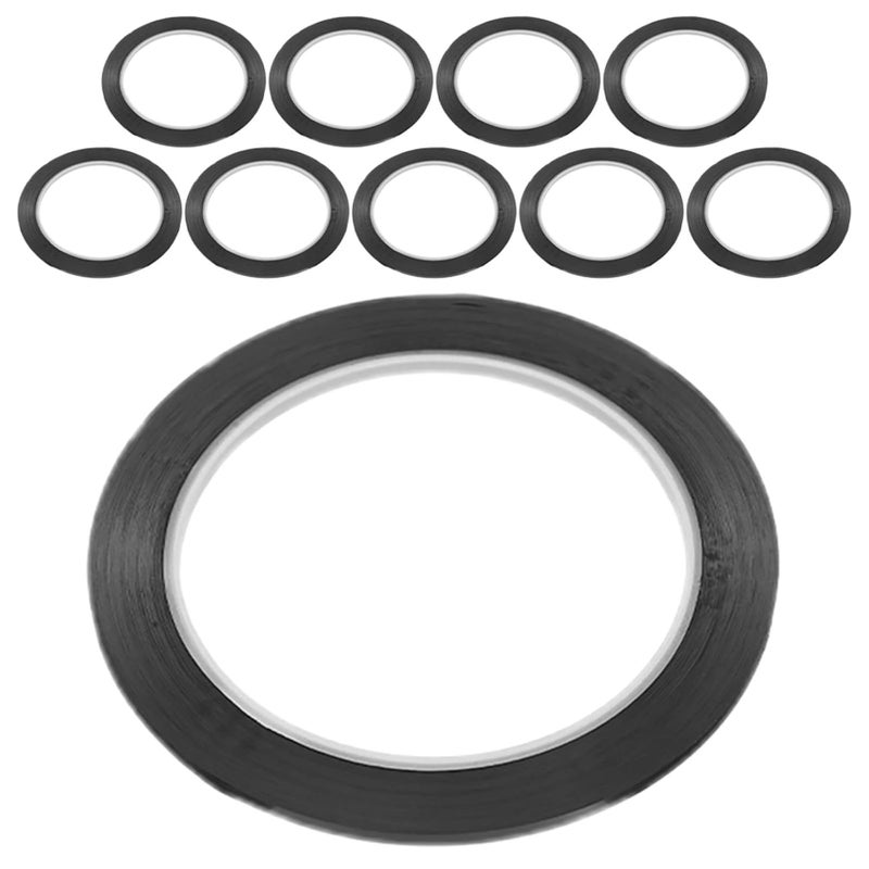 VILLCASE 10pcs Black Pet Film Whiteboard Edge Tape Ultra-Thin Dry Erase Board Striping Tape Flexible Electrical Insulation for School Office Organization - Image 1