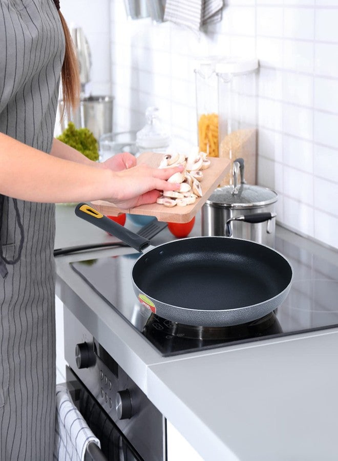 Anjali Diamond Nonstick Fry Pan with S.S. Lid, Diameter 24cm, (Capacity 1920ML), Black/Hammertone Color, Backlite Handles for fire Resistance, Aluminum Utensils with PTFE Nonstick Coating. - Image 5
