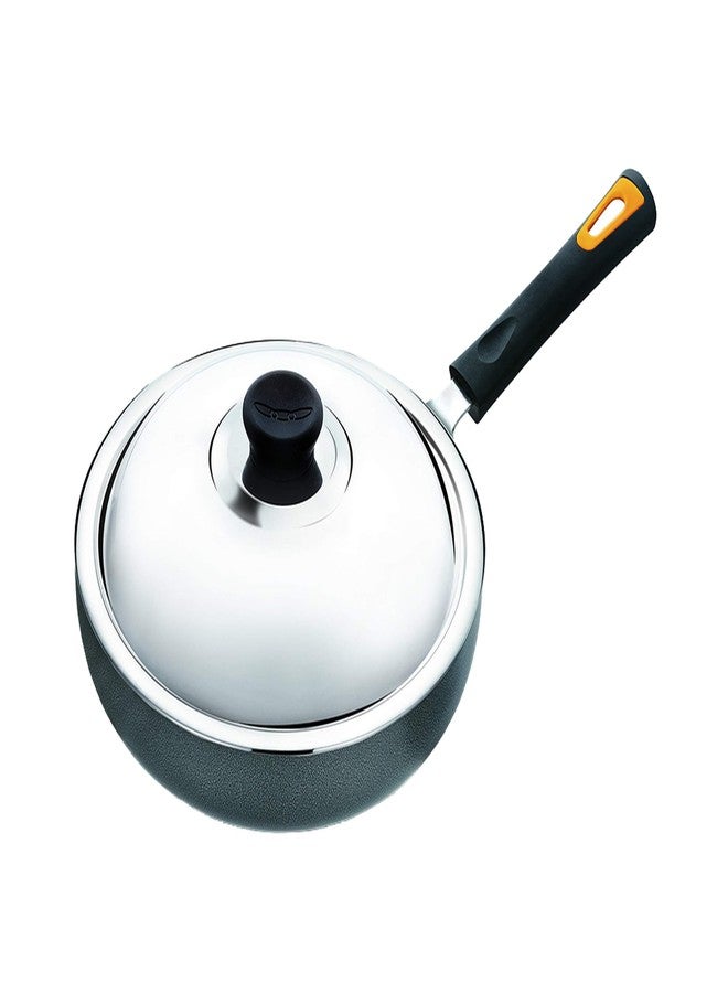 Anjali Diamond Nonstick Fry Pan with S.S. Lid, Diameter 24cm, (Capacity 1920ML), Black/Hammertone Color, Backlite Handles for fire Resistance, Aluminum Utensils with PTFE Nonstick Coating. - Image 1