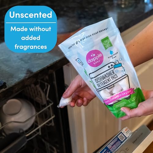 Dapple Baby Dishwasher Pacs, Hypoallergenic Dishwasher Pods Powered by Plants, Removes Milk Residue & Odor on Dishes, Baby Bottles & Kitchenware, Fragrance Free, 25 Count (Pack of 1) - Image 5
