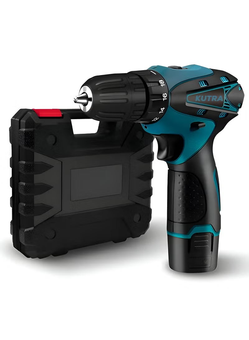 Kutra 24Pcs 12V Cordless Drill Set | 2-Speed Powerful Electric Drill | 10mm Chuck | Rechargeable Power Drill Kit | Indoor & Outdoor - Image 2