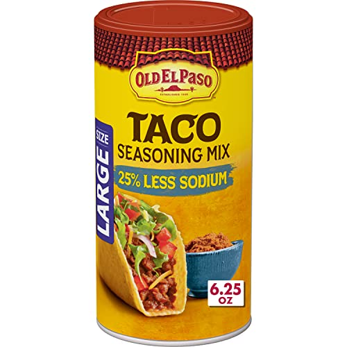 Old El Paso Taco Seasoning 25 Less Sodium Large Size 625 oz - Image 1